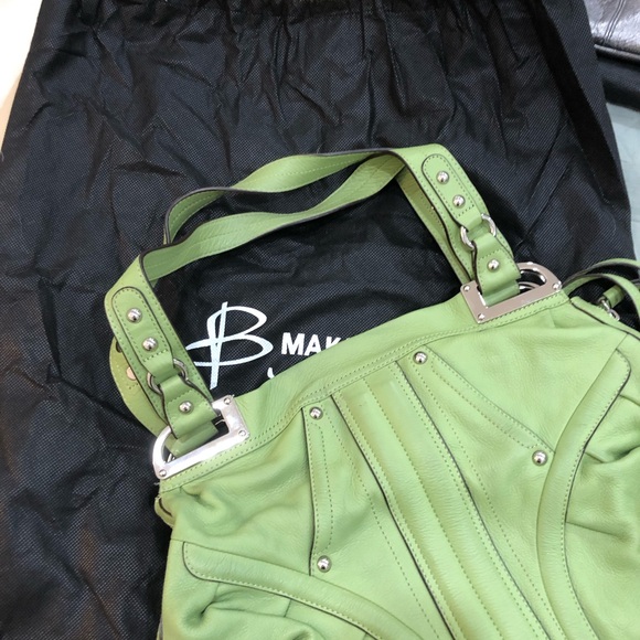 B. Makowsky Green Satchel and Dust Bag - Picture 2 of 4